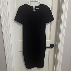 Calvin Klein Black Midi Dress with Short Sleeves